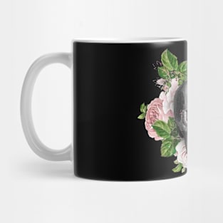 Skull and Pink Roses skull art design 3 Mug